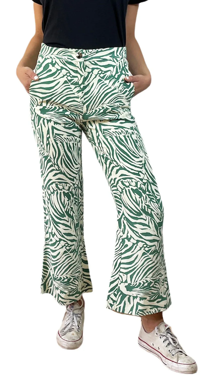 JAZMIN CHEBAR Pantalón Verde Hojas