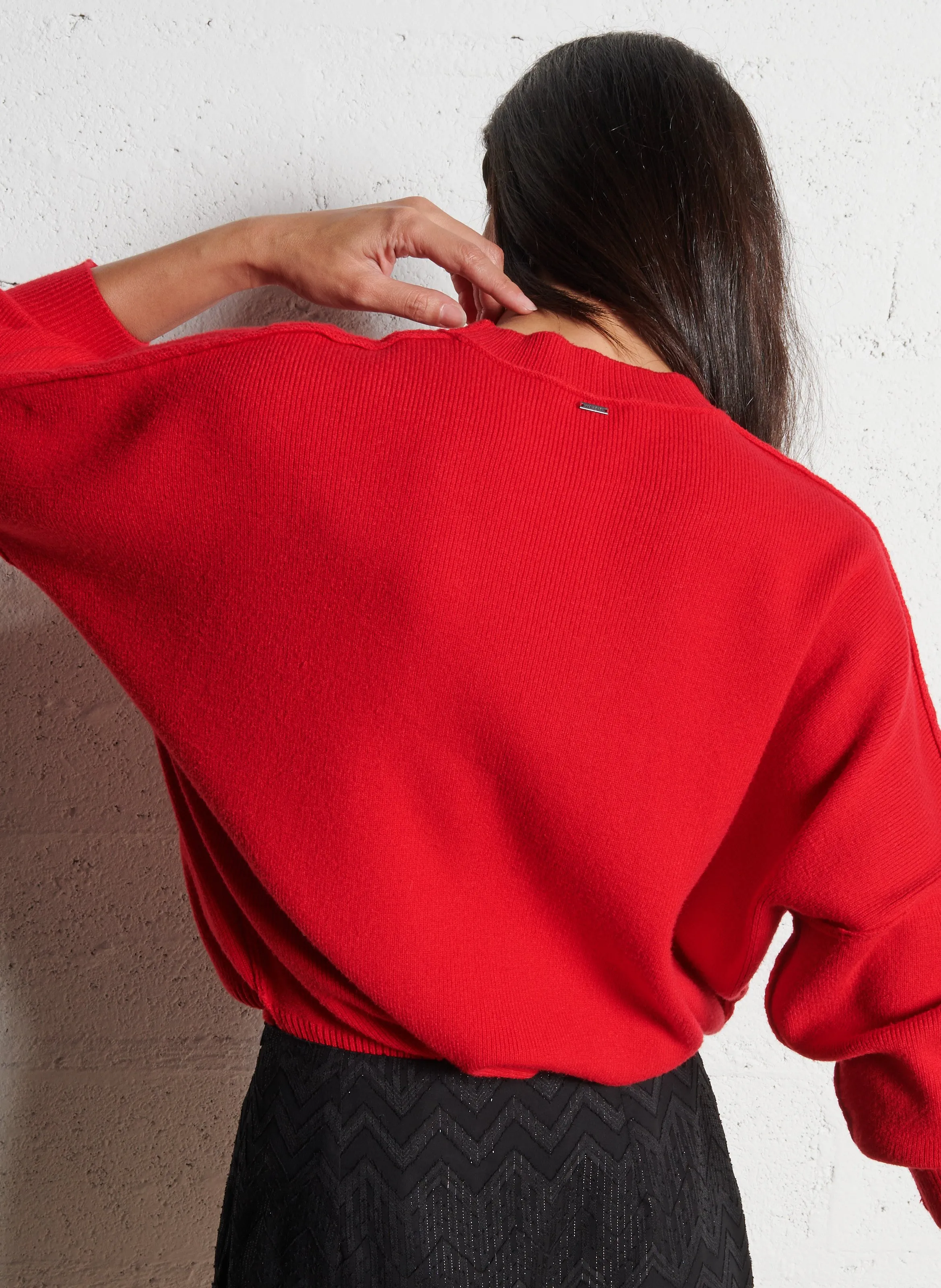 Jersey de lana oversize en rojo