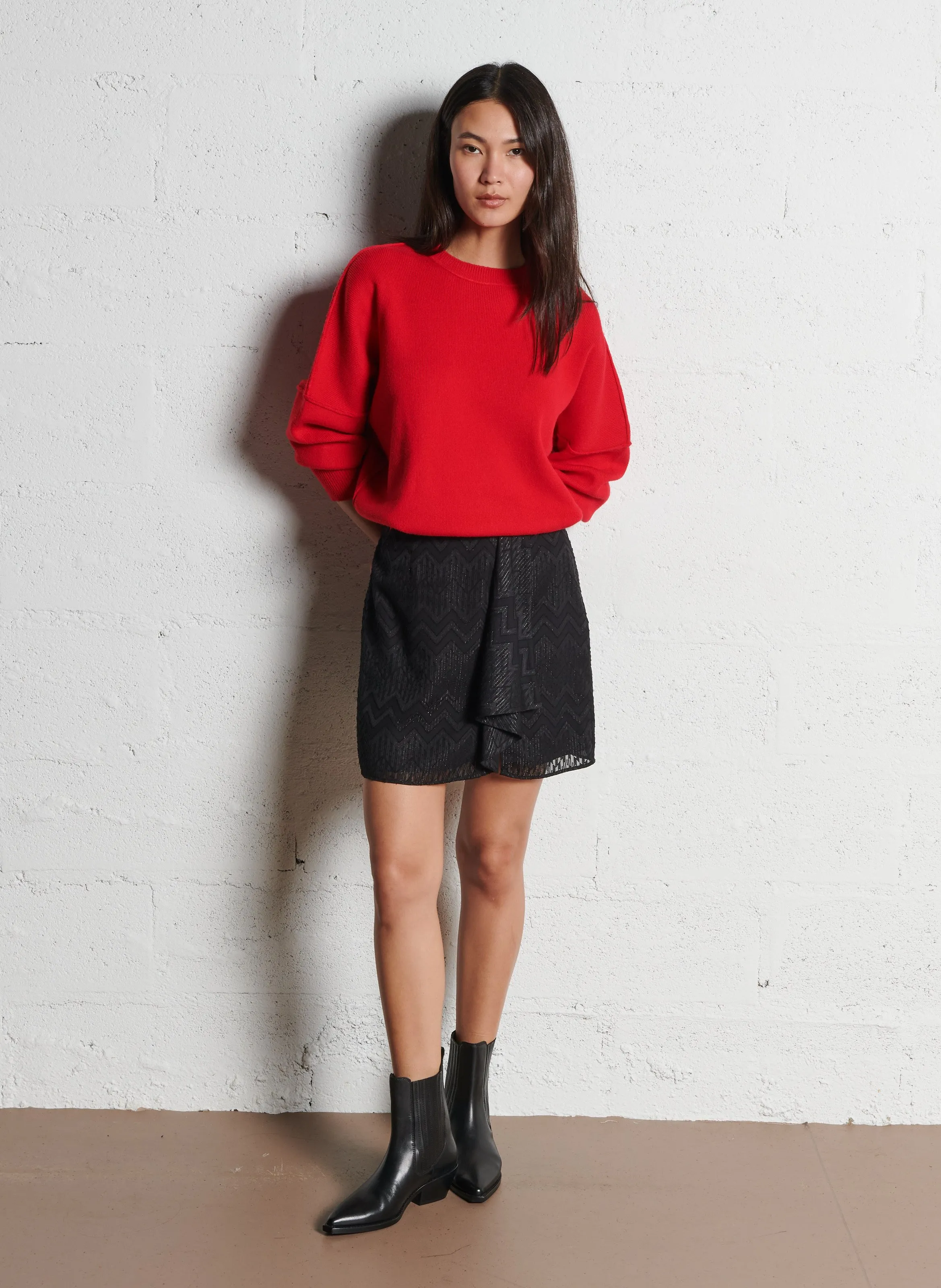 Jersey de lana oversize en rojo