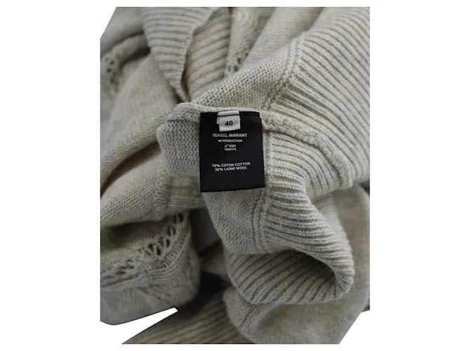Jersey Isabel Marant Etoile de ochos en algodón color crema Blanco Crudo 