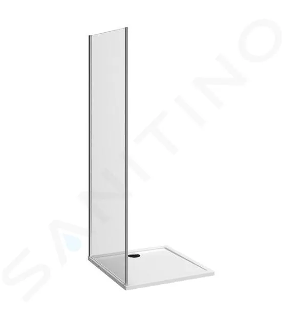 JIKA NION  PARED DE DUCHA FIJA, 100X195 CM, JIKA PERLA GLASS, PLATA/VIDRIO TRANSPARENTE H2972N30026681
