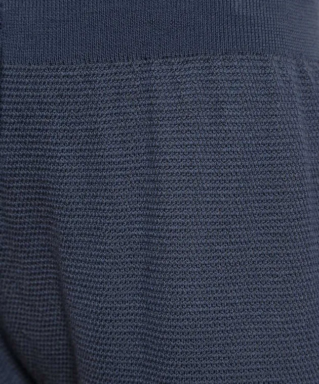 John Smedley Singular blue wool joggers