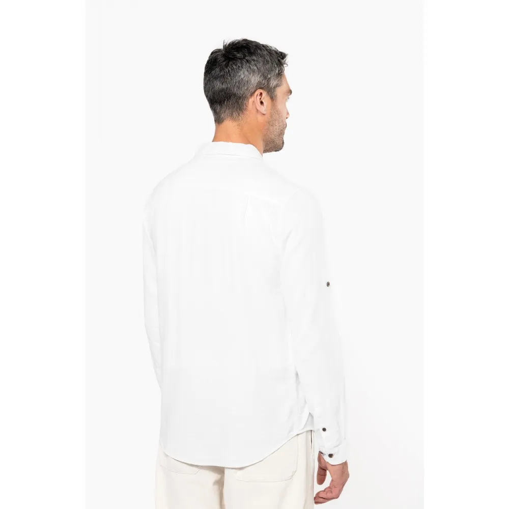 K588CAMISA DE LINO DE MANGA LARGA PARA HOMBRE