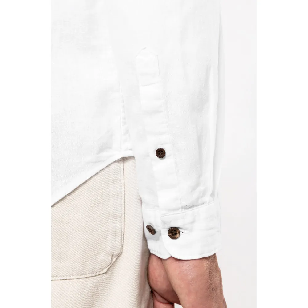 K588CAMISA DE LINO DE MANGA LARGA PARA HOMBRE