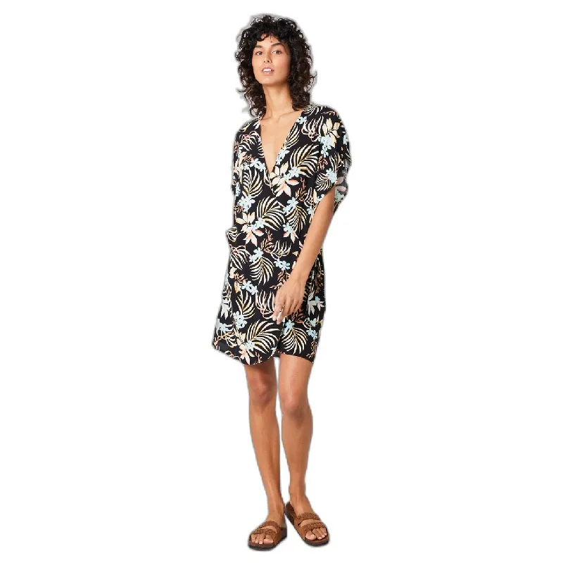 KIMONO VESTIDO RIP CURL PARA MUJER SUN DANCE KIMONO REF01WSH BLACK NEGRO CON FLORES