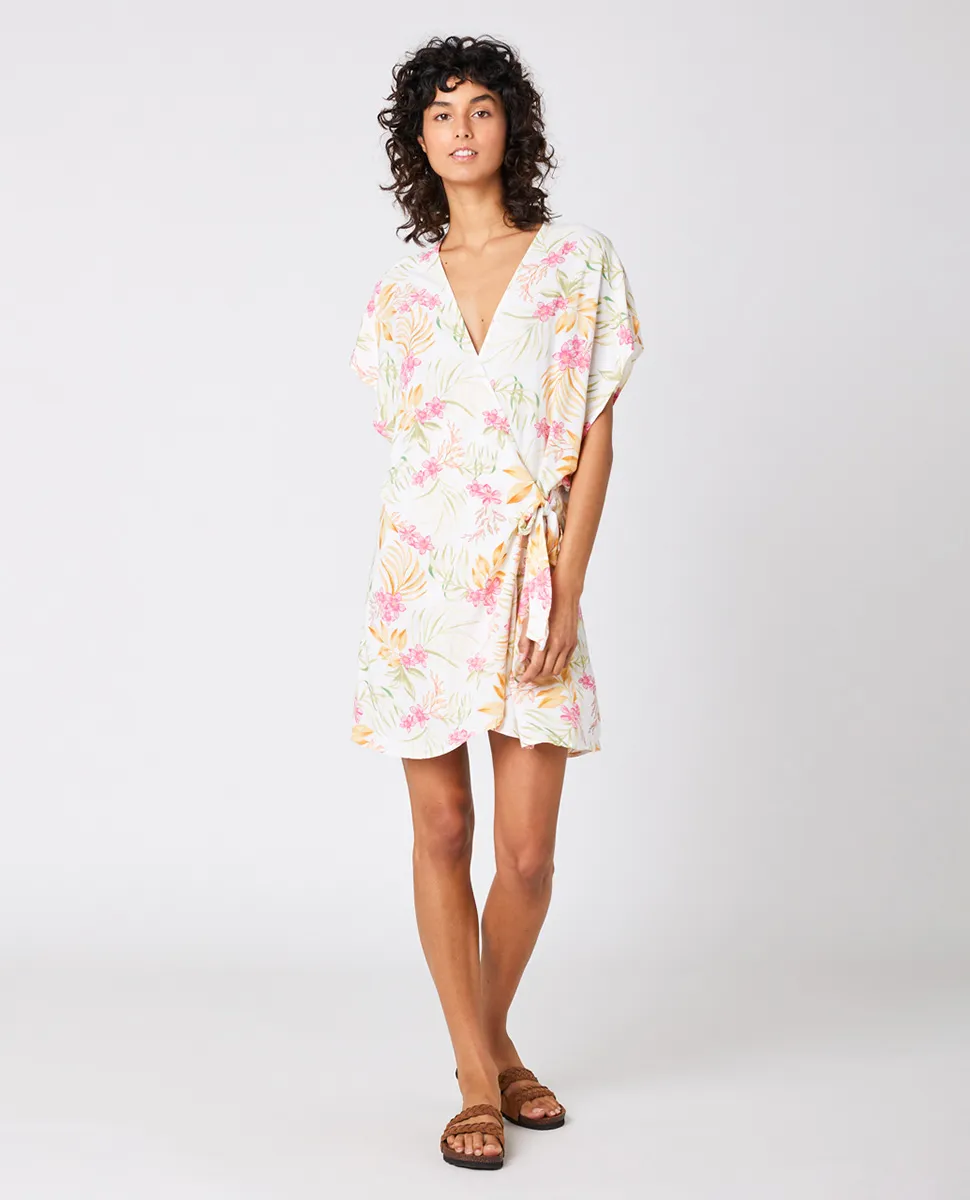 KIMONO VESTIDO RIP CURL PARA MUJER SUN DANCE KIMONO REF01WSH WHITEBLANCO CON FLORES