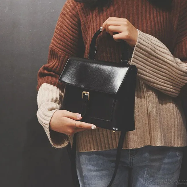 Leisure Single Buckle College Girl Handbag Shoulder Bag