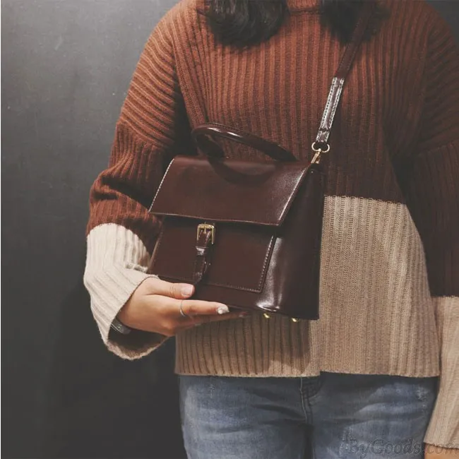 Leisure Single Buckle College Girl Handbag Shoulder Bag