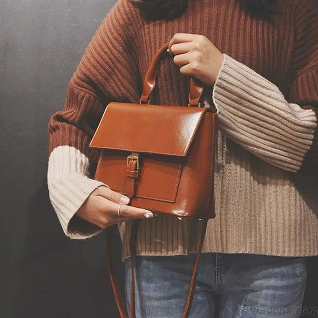 Leisure Single Buckle College Girl Handbag Shoulder Bag