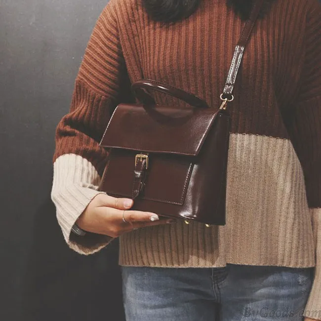Leisure Single Buckle College Girl Handbag Shoulder Bag