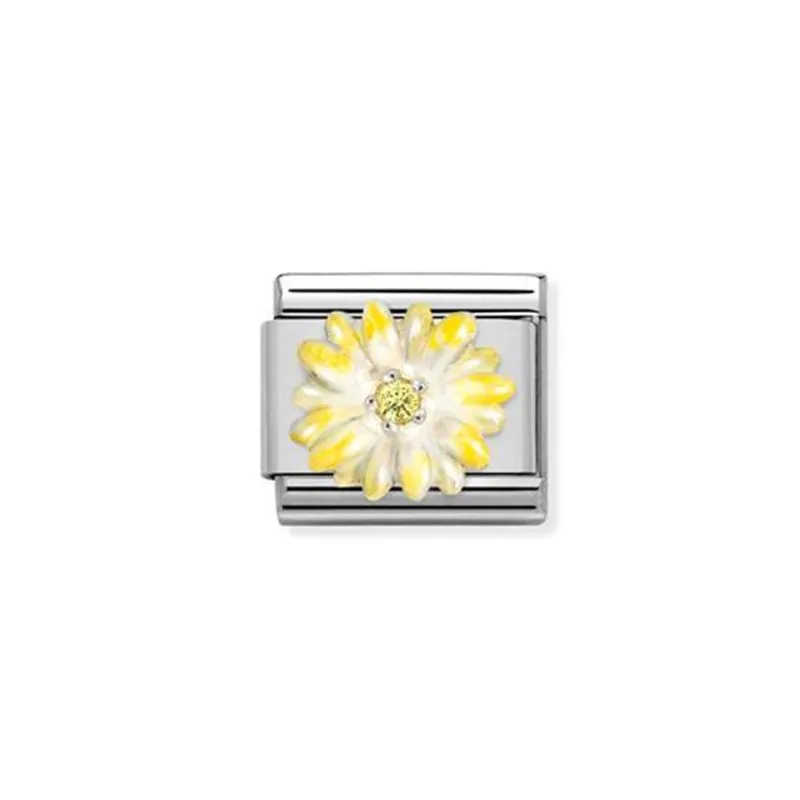 Link Nomination Acero y Plata Flor Amarilla 330321 04