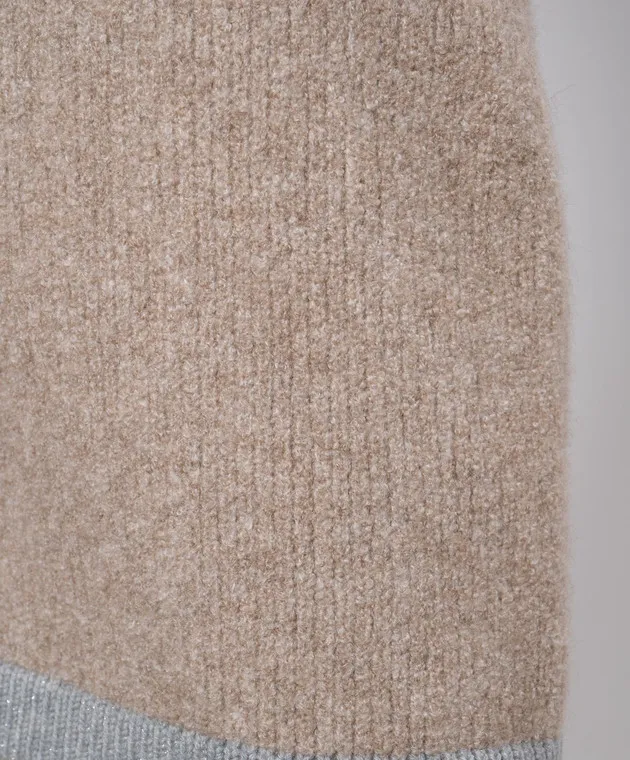 LISA YANG Li beige melange skirt with cashmere