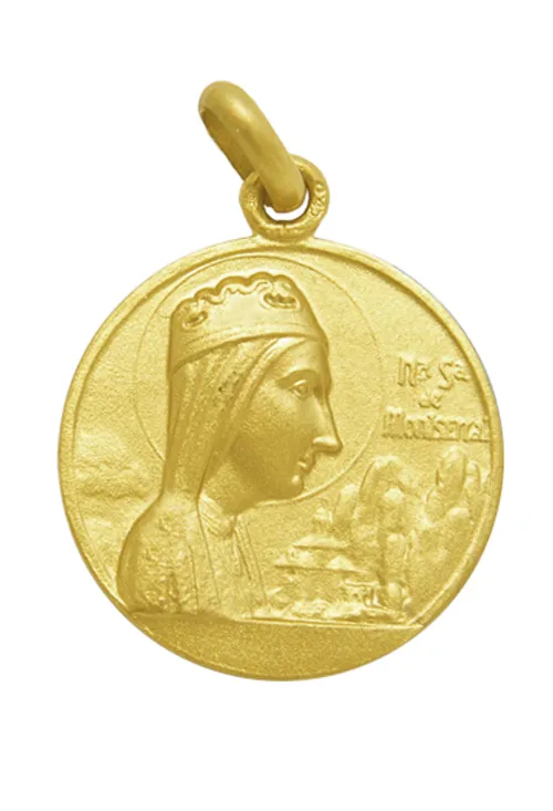 MEDALLA DE ORO DE LEY DE NUESTRA SEñORA DE MONSERRAT DE 16 MM 268_M111316