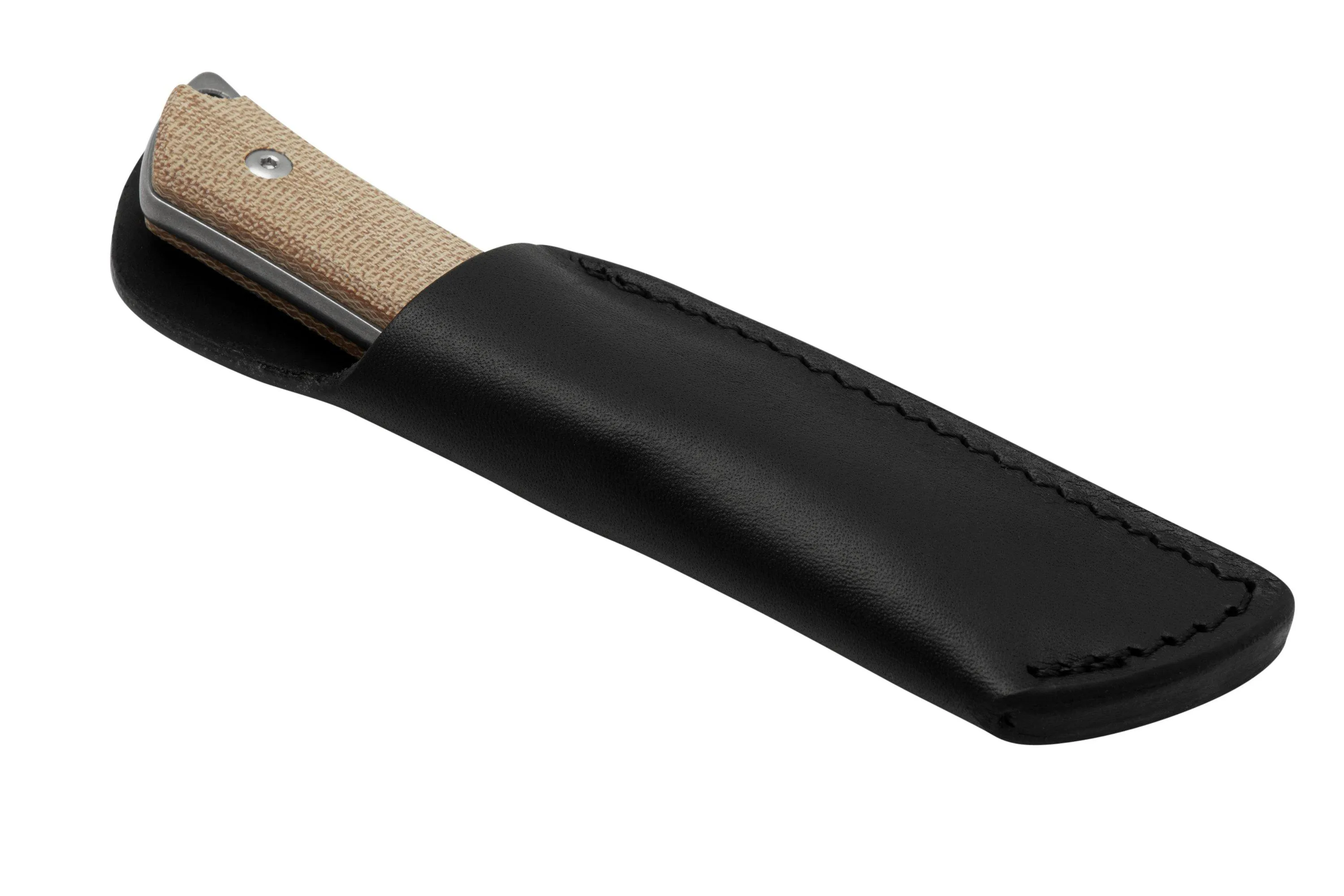 Mercury Kali N690 Stonewashed Sheepsfoot, Natural Canvas Micarta, cuchillo fijo