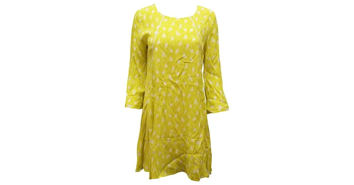 Minivestido evasé Stacy de Ba&sh en viscosa amarilla Amarillo 