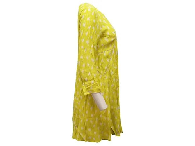 Minivestido evasé Stacy de Ba&sh en viscosa amarilla Amarillo 