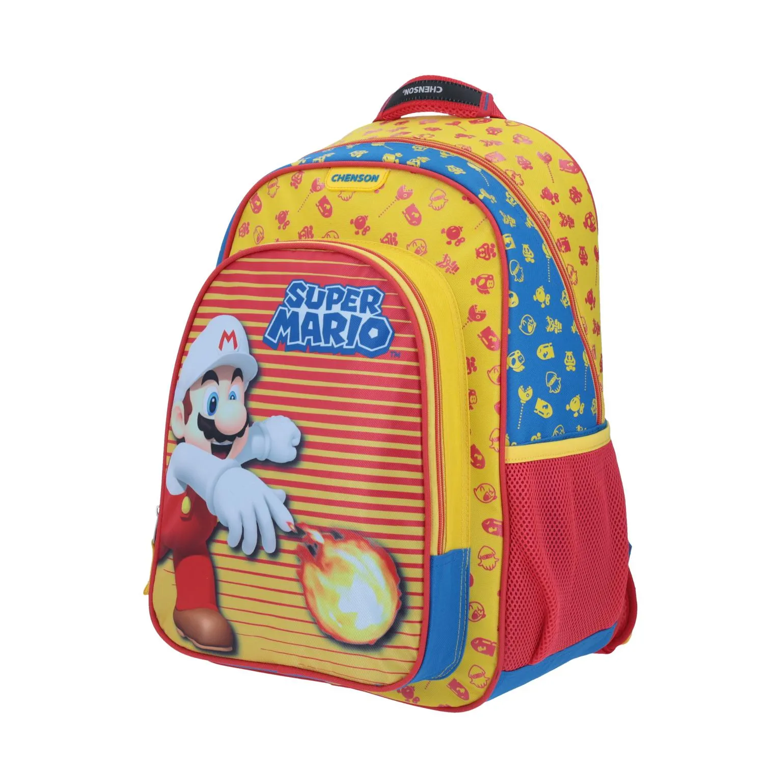 Mochila Mario Bross Fire Mario Amarilla Chenson