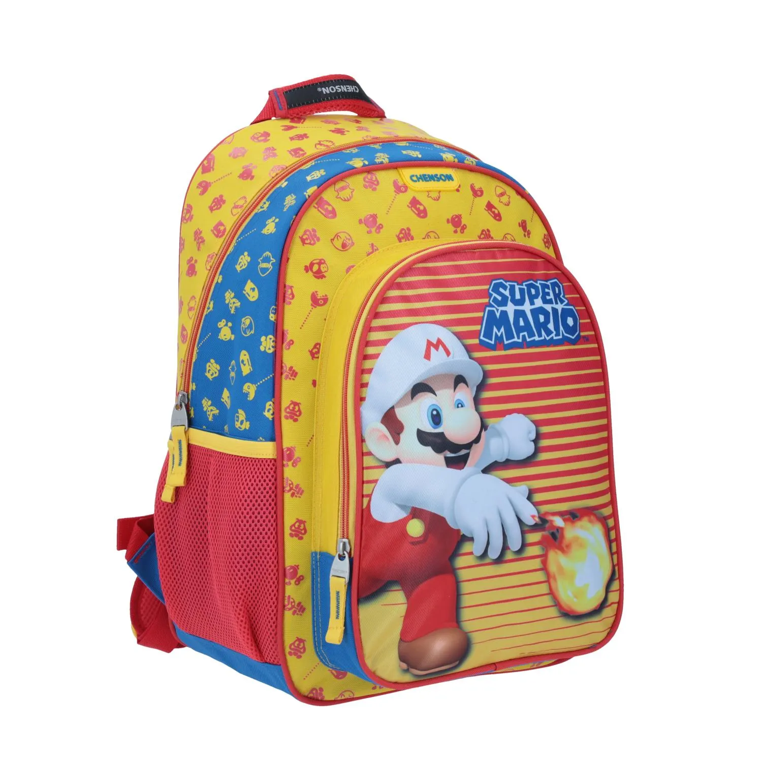 Mochila Mario Bross Fire Mario Amarilla Chenson