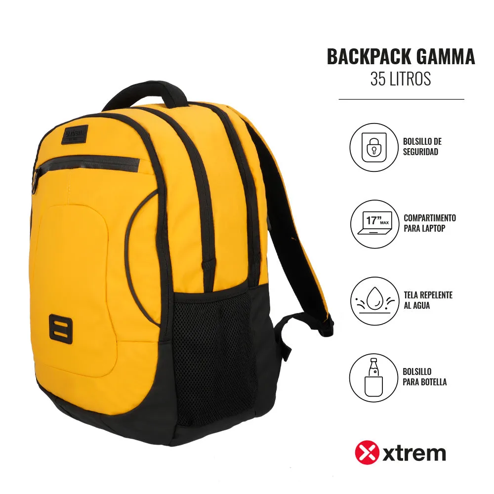 Mochila para notebook 17 de hombre Gamma amarilla