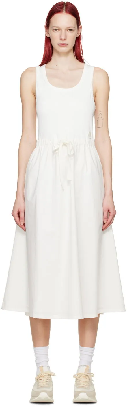 Moncler White Paneled Midi Dress