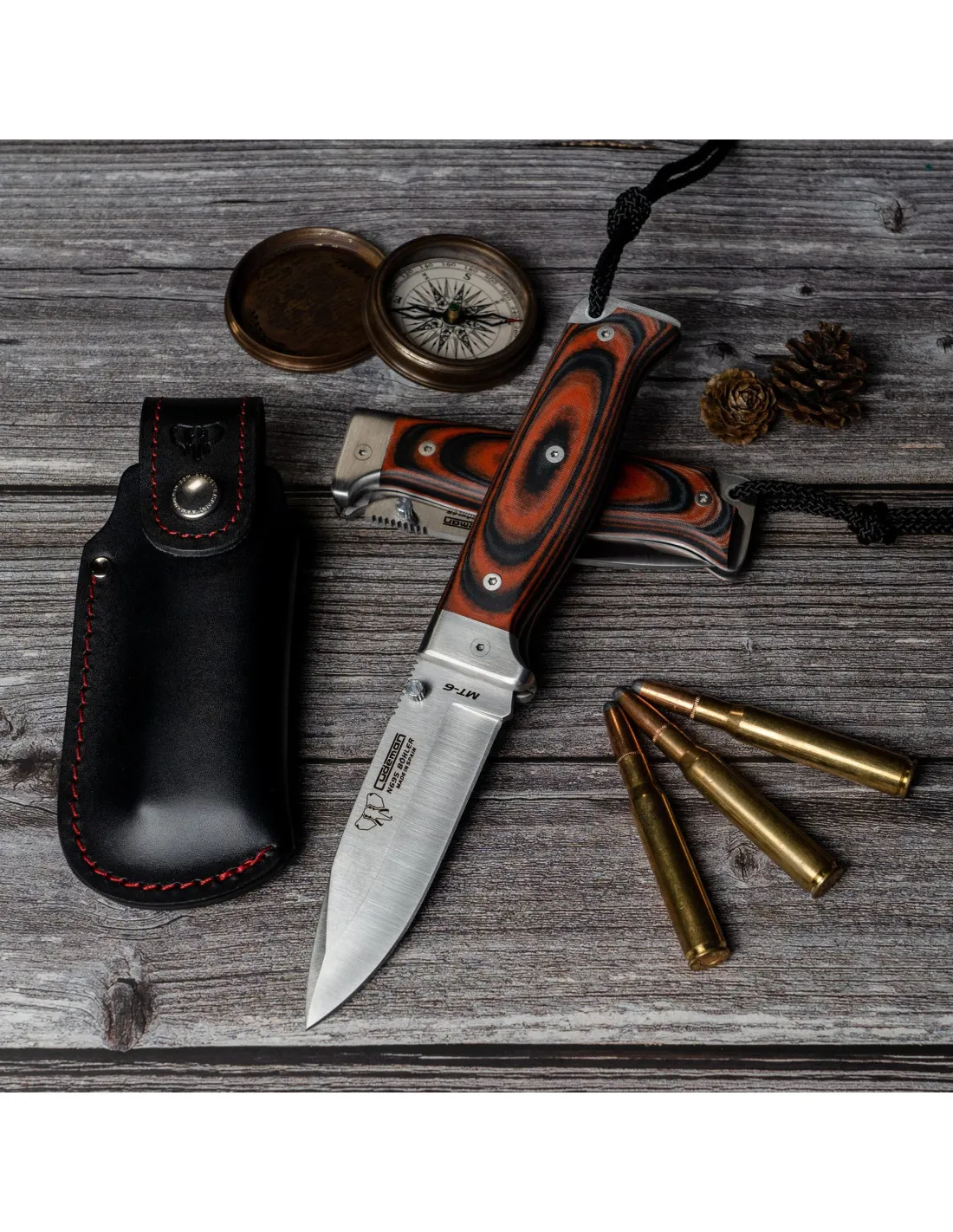 NAVAJA DE CAZA MT6, MANGO MICARTA BICOLOR
