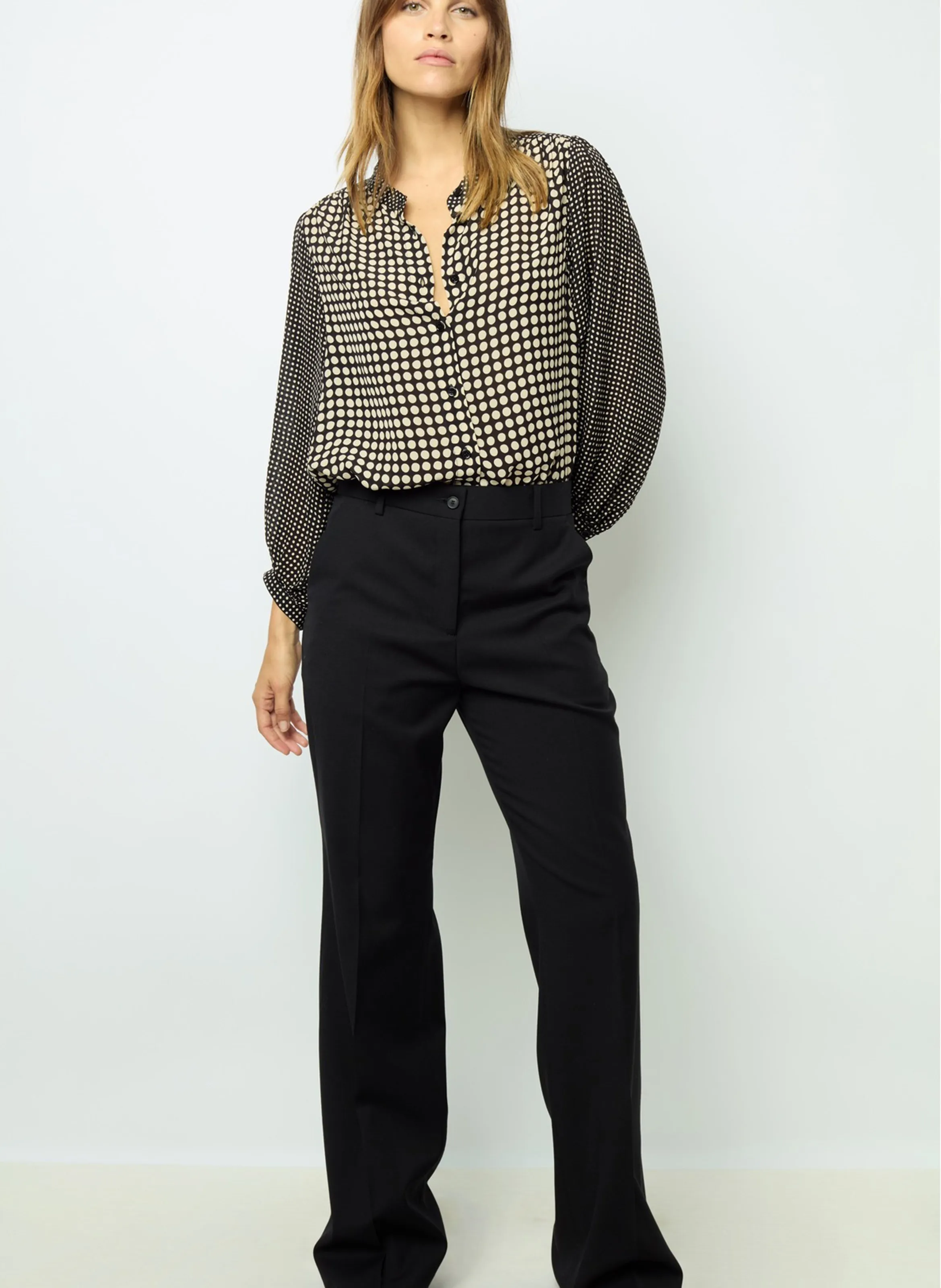 NEESA  PANTALóN DE SASTRE DE MEZCLA DE LANA EN NEGRO