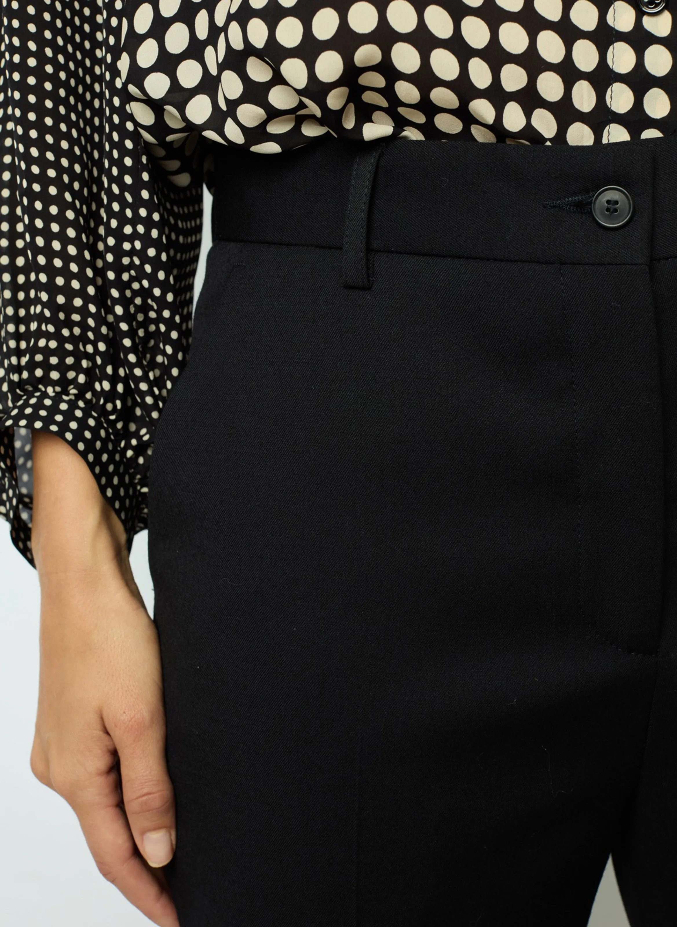 NEESA  PANTALóN DE SASTRE DE MEZCLA DE LANA EN NEGRO