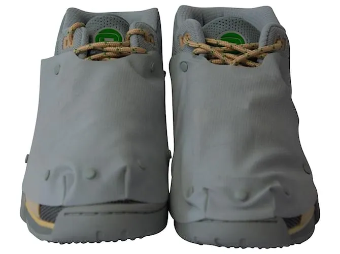 Nike x CACT.Entrenador de aire US CORP 1 Zapatillas altas SP de lona gris neblina y amarilla Impresión de pitón 