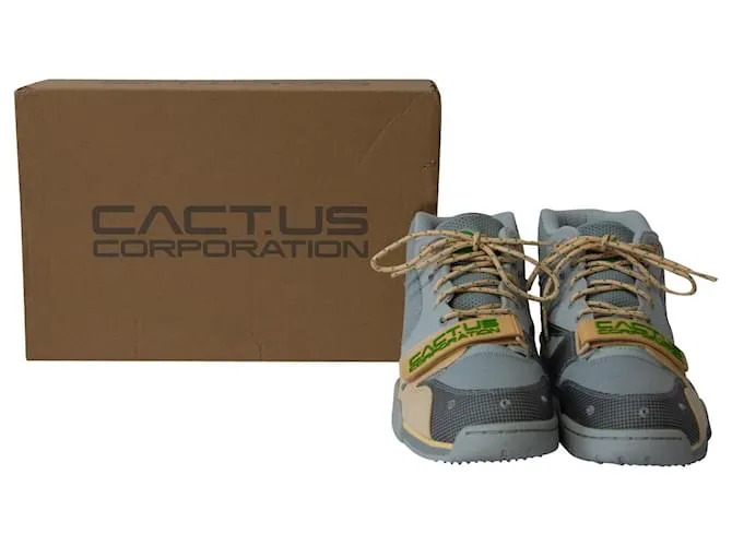 Nike x CACT.Entrenador de aire US CORP 1 Zapatillas altas SP de lona gris neblina y amarilla Impresión de pitón 