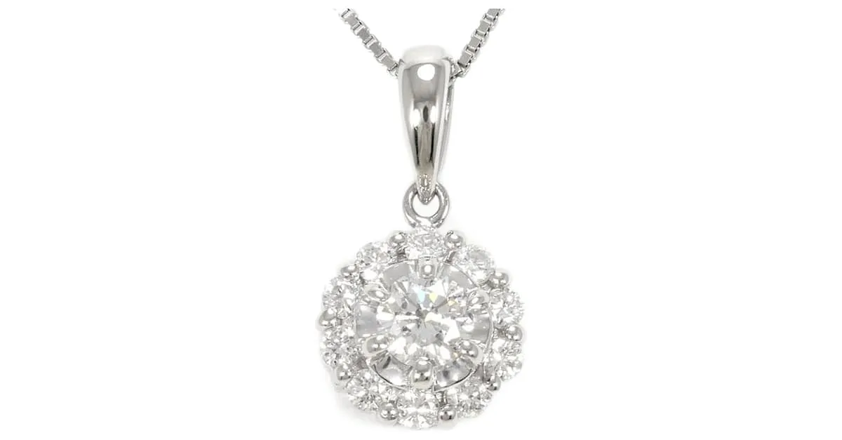 Otras joyas & Other Stories Collar de platino PT900 PT850 con diamante en perfectas condiciones Plata 