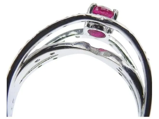 OTRAS JOYAS & OTHER STORIES PLATINO PT SIN MARCA900 ANILLO CON 0.57CT RUBY Y 0.15CT DIAMOND (TAMAñO 12) PARA MUJERES  PRELO