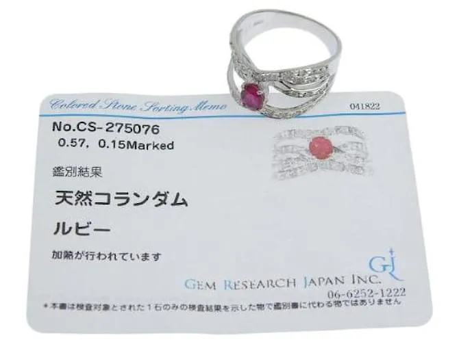 OTRAS JOYAS & OTHER STORIES PLATINO PT SIN MARCA900 ANILLO CON 0.57CT RUBY Y 0.15CT DIAMOND (TAMAñO 12) PARA MUJERES  PRELO