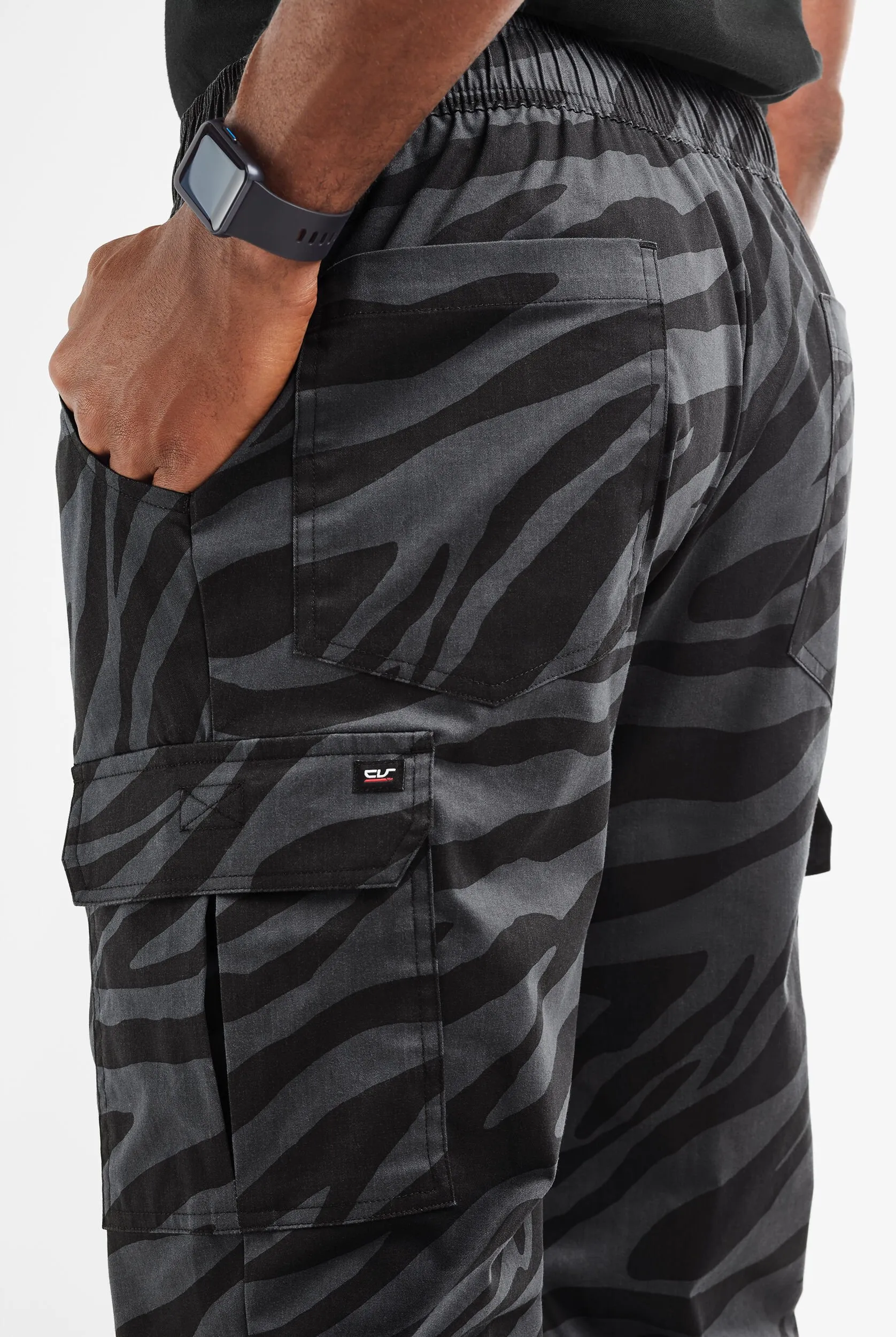 Pantalón de chef CHEF 360 Zebra STRETCH con 7 bolsillos para hombre