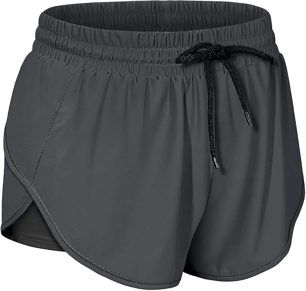 Pantalones cortos deportivos de cintura con cordón para mujer forrados dentro del bolsillo