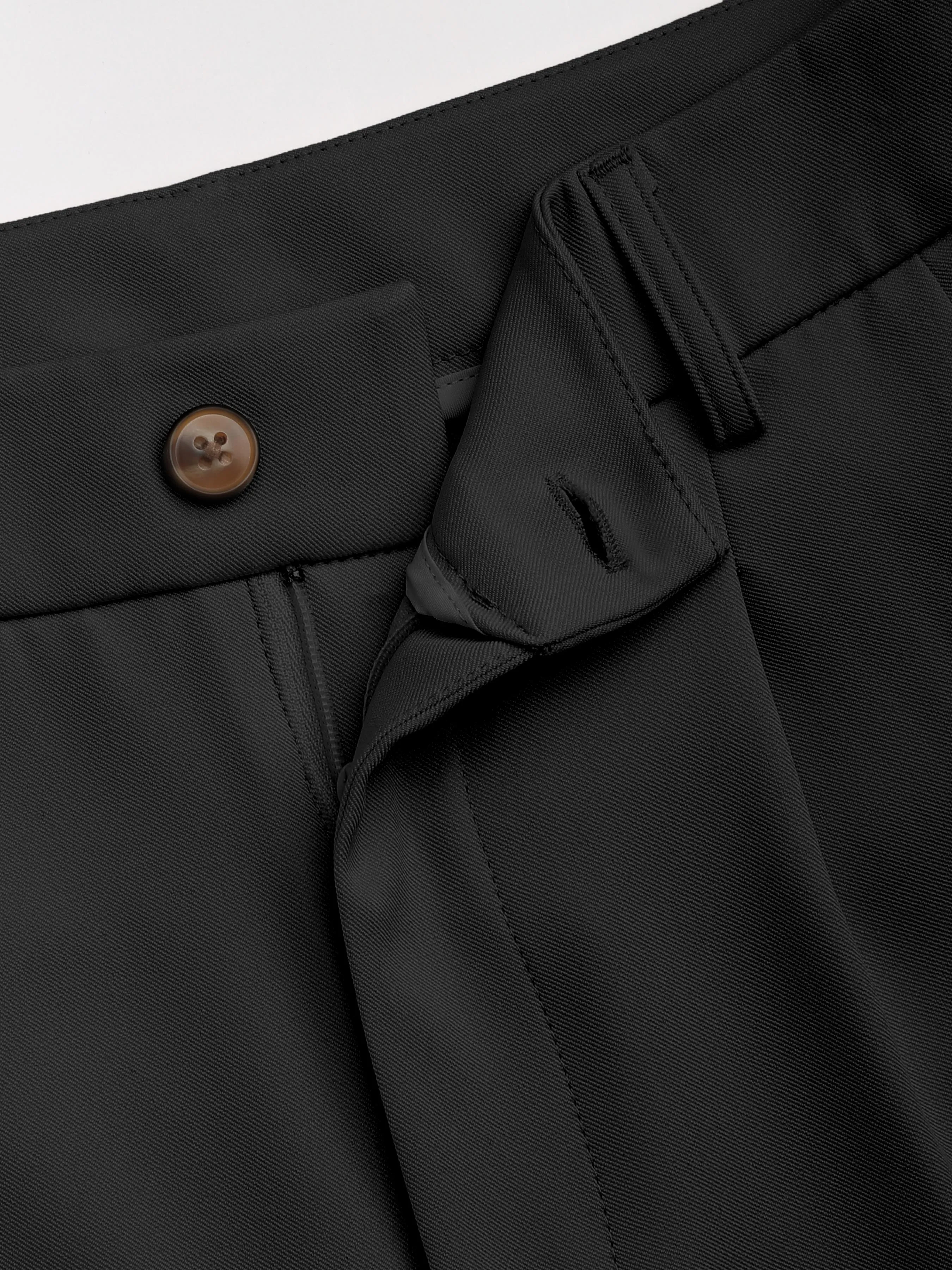  Pantalones cónicos sólidos de cintura media con botón