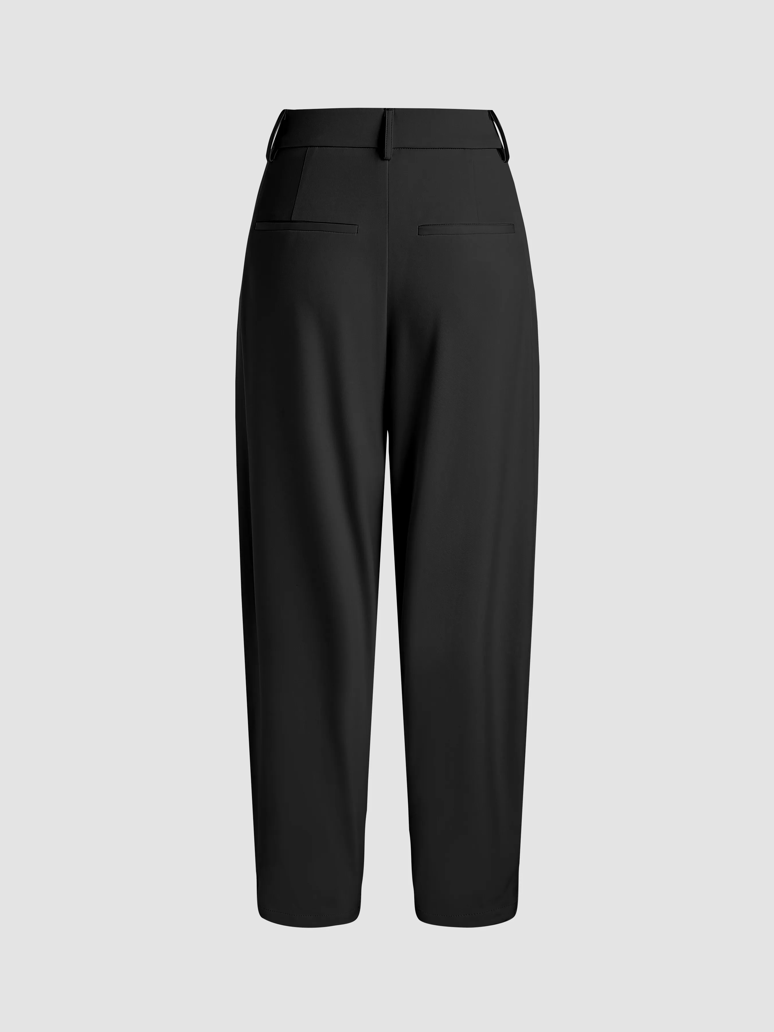  Pantalones cónicos sólidos de cintura media con botón