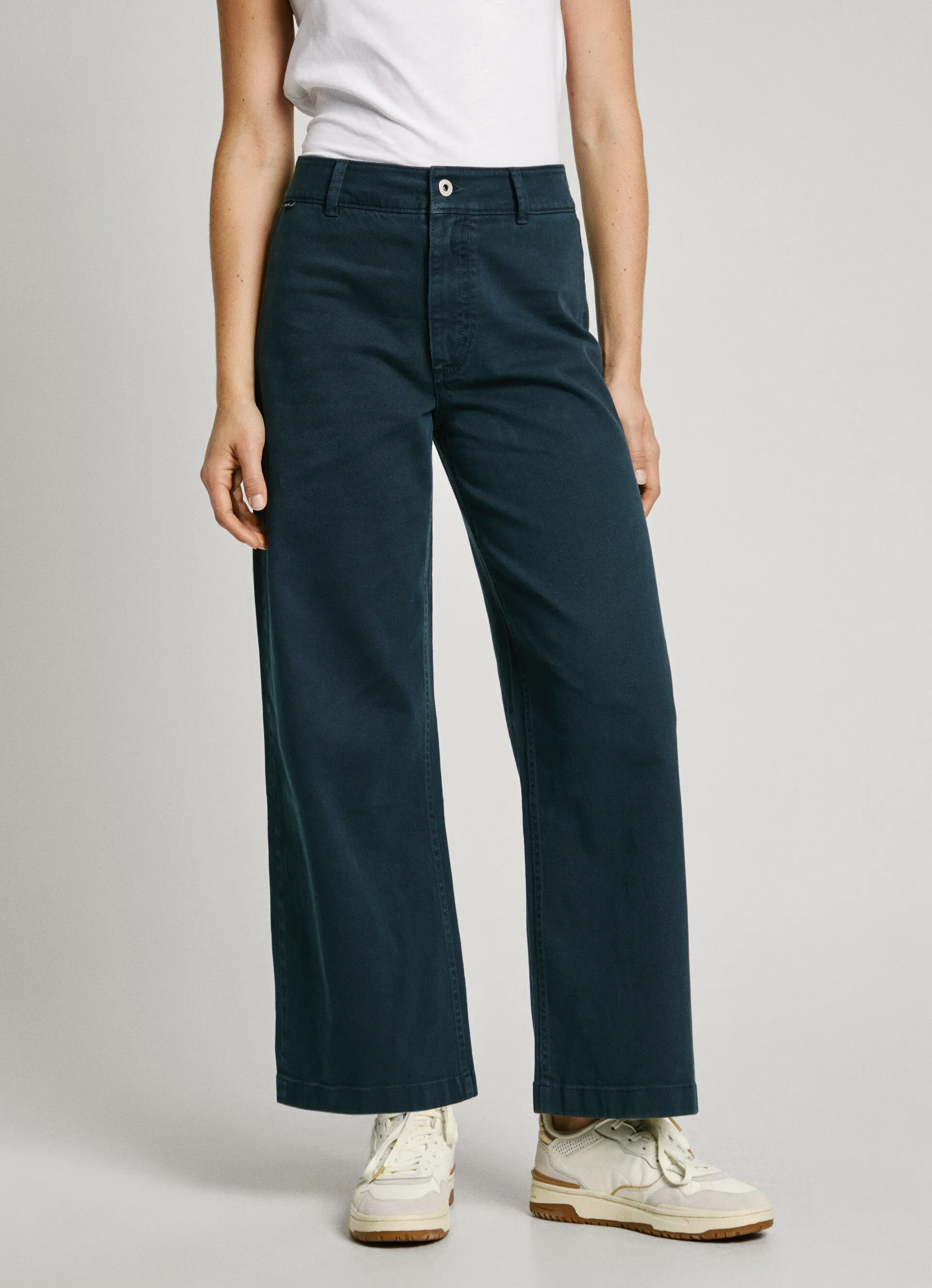 pantalón sarga fit culotte