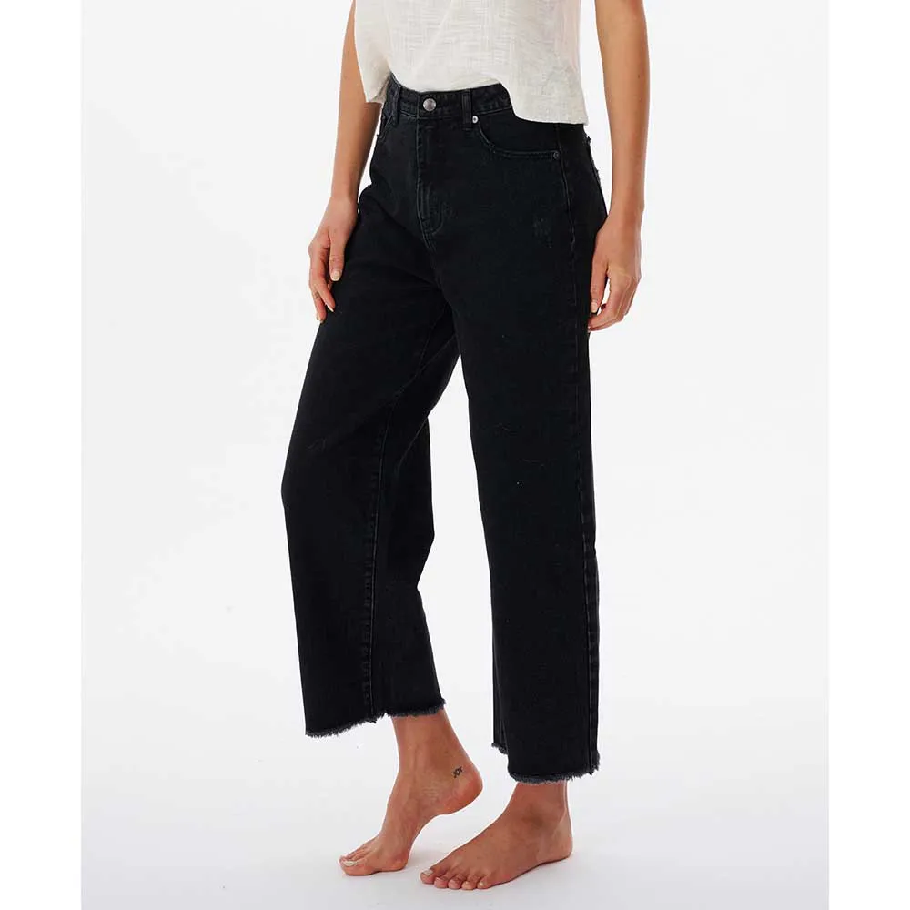 PANTALóN VAQUERO RIP CURL PARA MUJER PIERNA ANCHA SPARROWS CROP WIDE LEG REF. GDEAE9 WASHED BLACK NEGRO