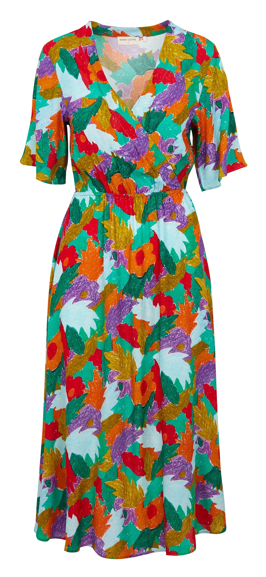 PATIENCE  VESTIDO MIDI FLUIDO EN MULTICOLOR