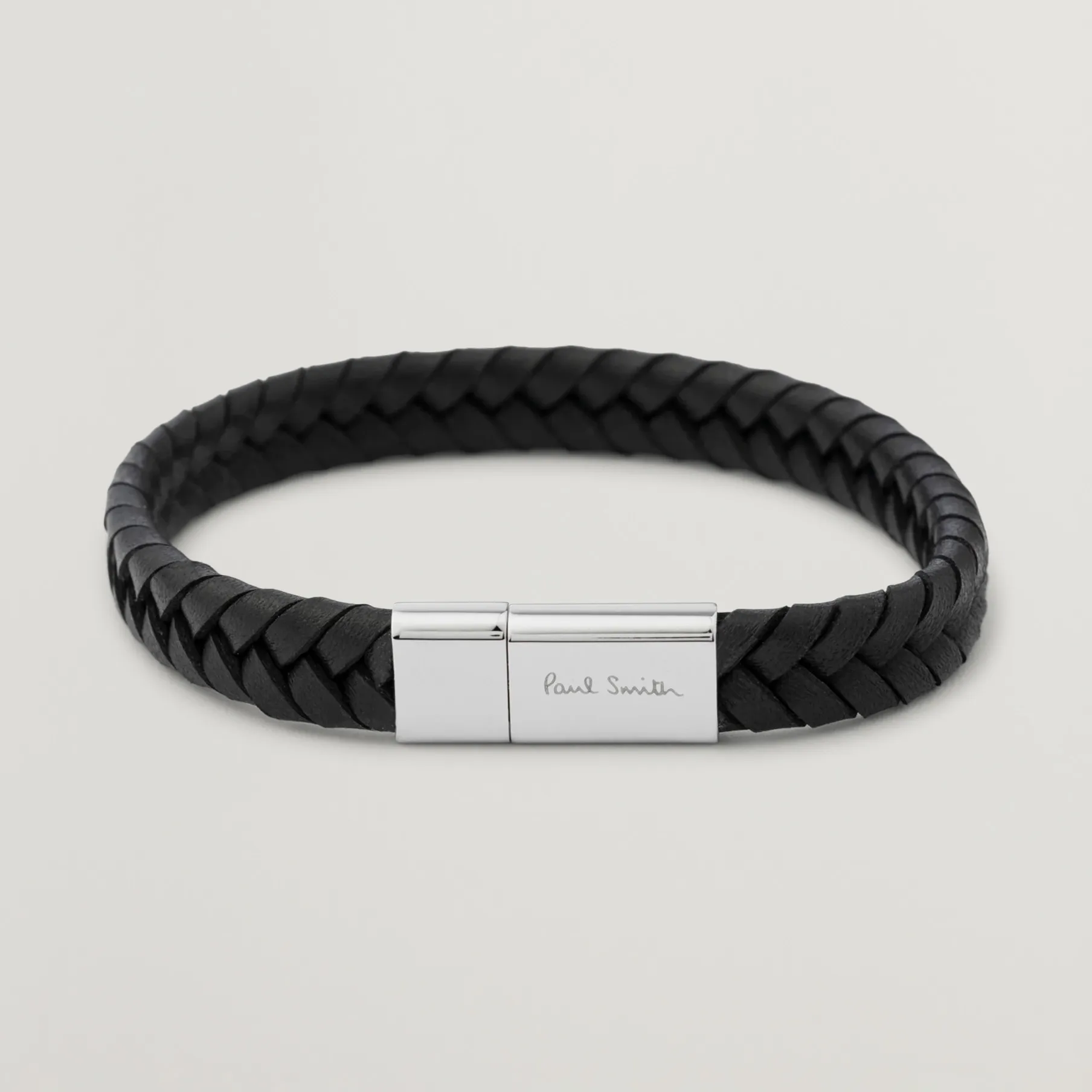 Paul Smith Two Tone Leather Bracelet Black