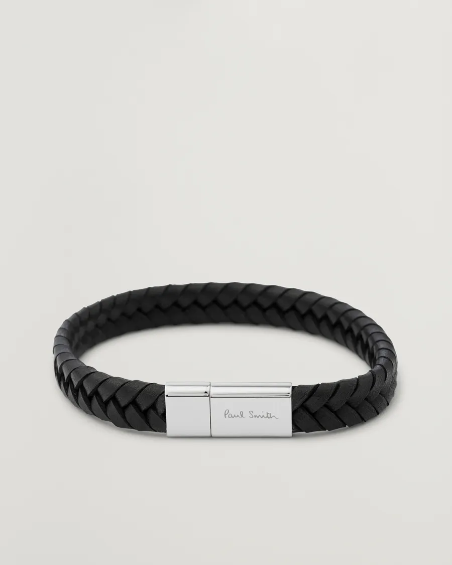 Paul Smith Two Tone Leather Bracelet Black