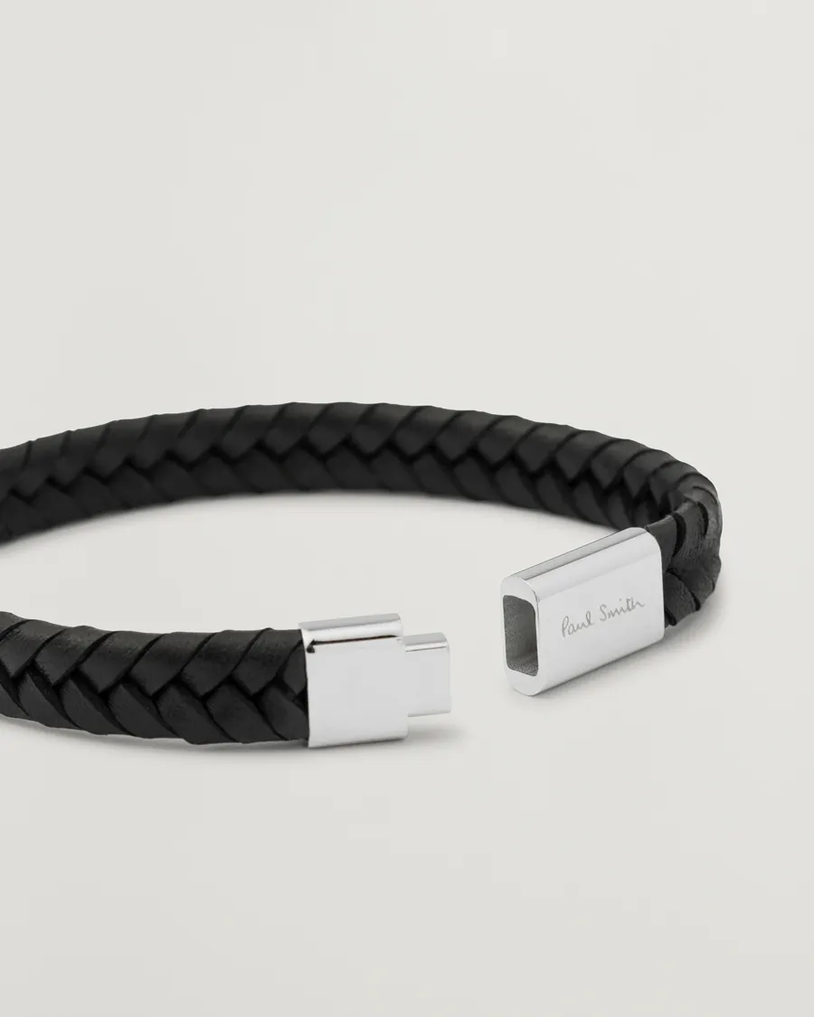 Paul Smith Two Tone Leather Bracelet Black