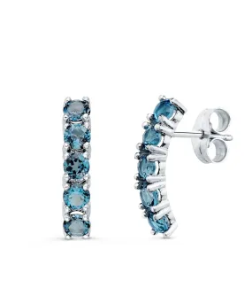 Pendientes Novia Chara Oro 18K  Topacio London Blue