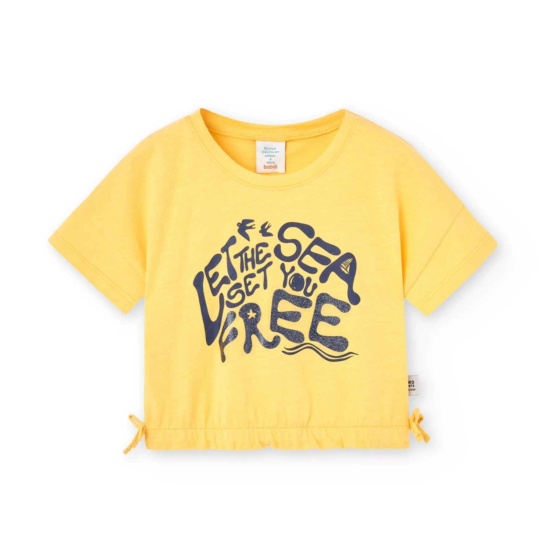 Playera De Punto Flamé Amarilla Para Niña BOBOLI