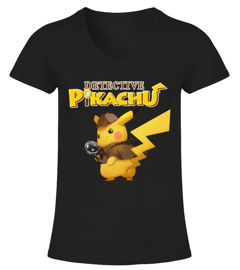POKÉMON DETECTIVE PIKACHU TSHIRT CAMISETA CUELLO PICO MUJER