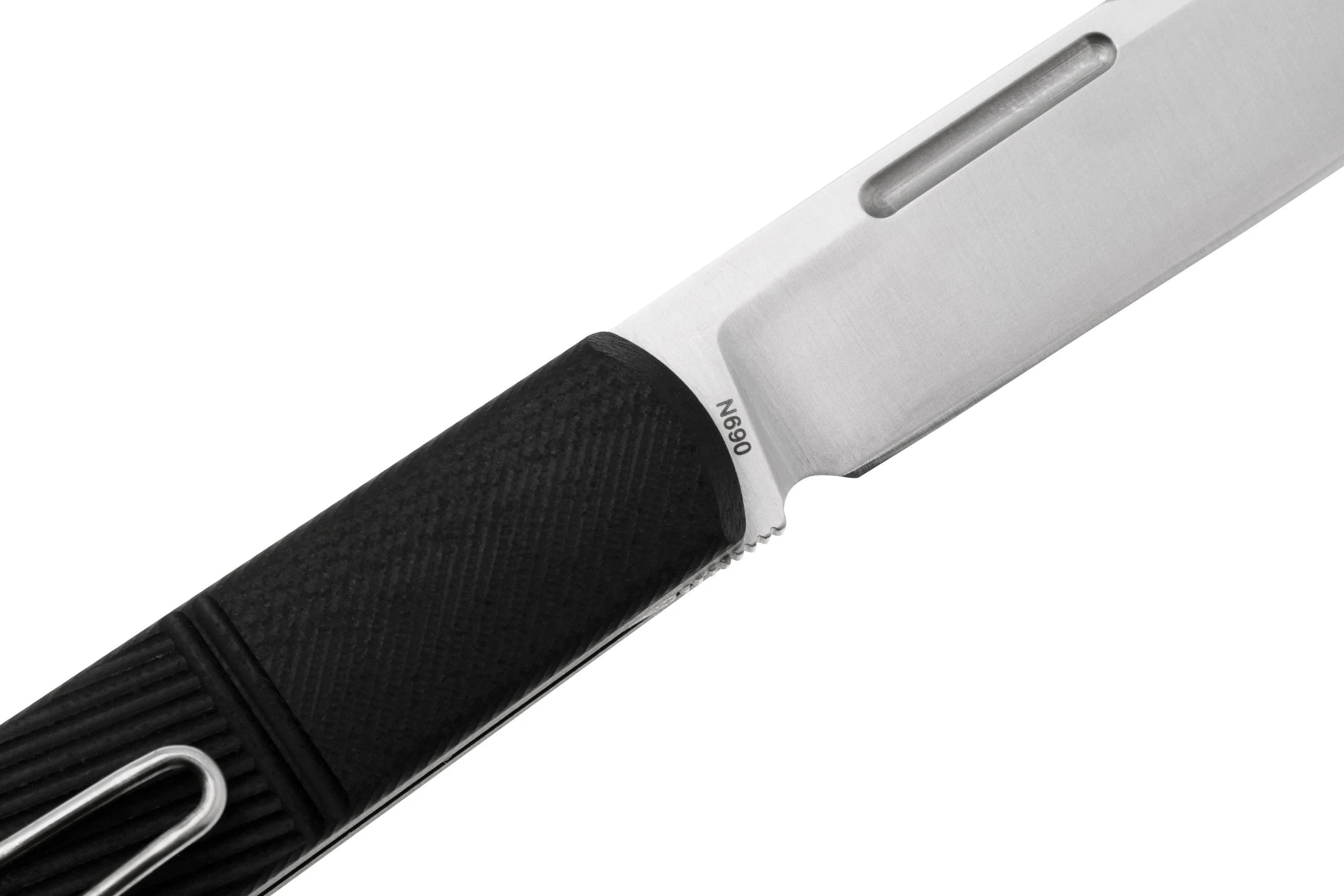 Real Steel Barlow RB5, 8022B Clippoint N690, Black G10, navaja slipjoint