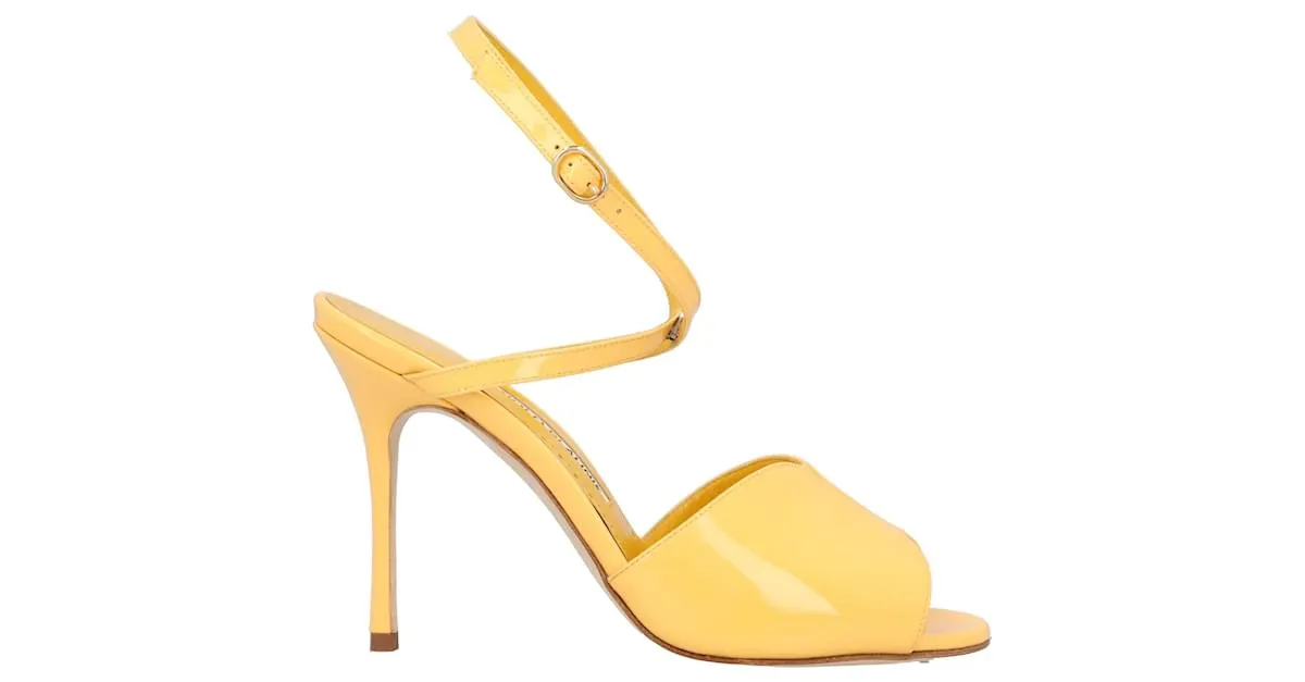 Sandalia Hourani 105 Manolo Blahnik Amarilla Amarillo 