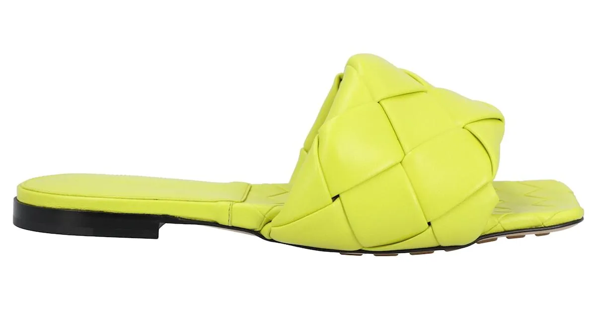 Sandalia plana Lido amarilla de Bottega Veneta Amarillo 