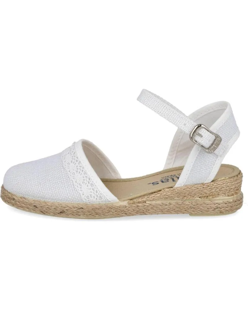 SANDALIAS BATILAS  DE NIñA 20303126 ALPARGATAS DE ESPARTO PARA NINA  BLANCO