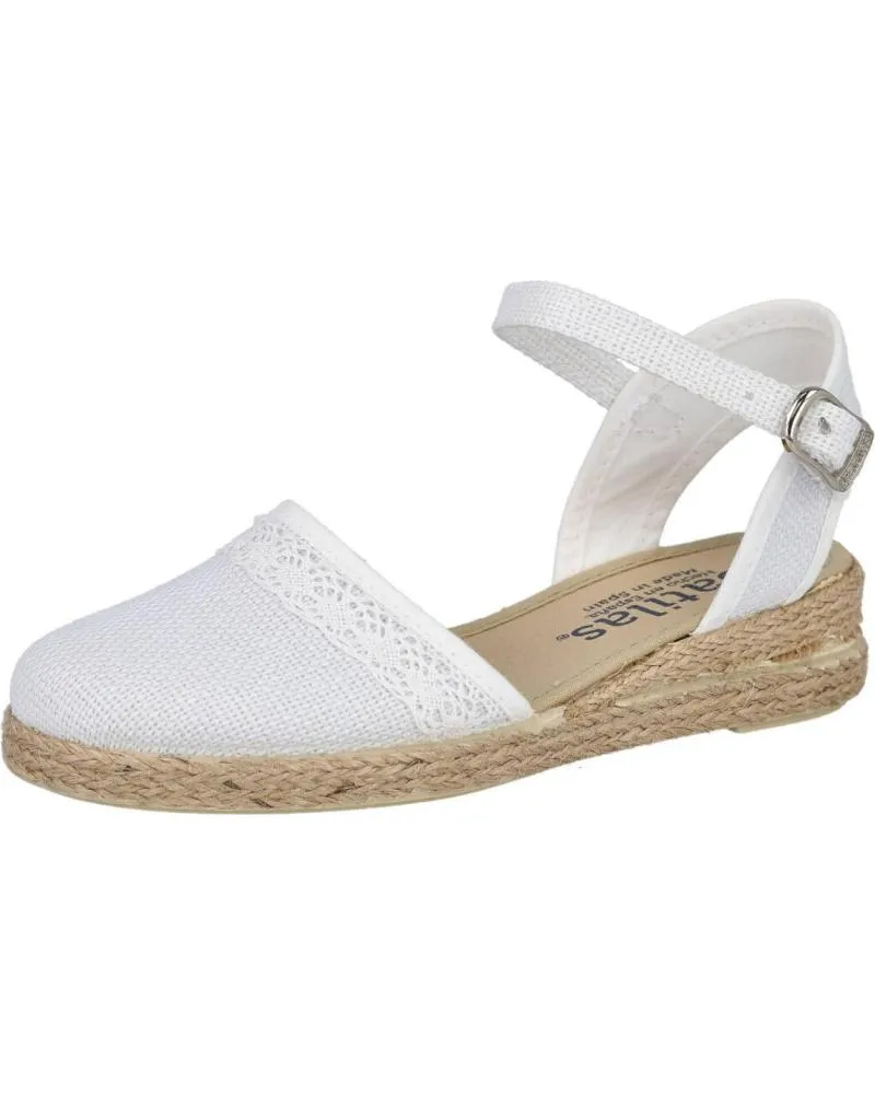 SANDALIAS BATILAS  DE NIñA 20303126 ALPARGATAS DE ESPARTO PARA NINA  BLANCO